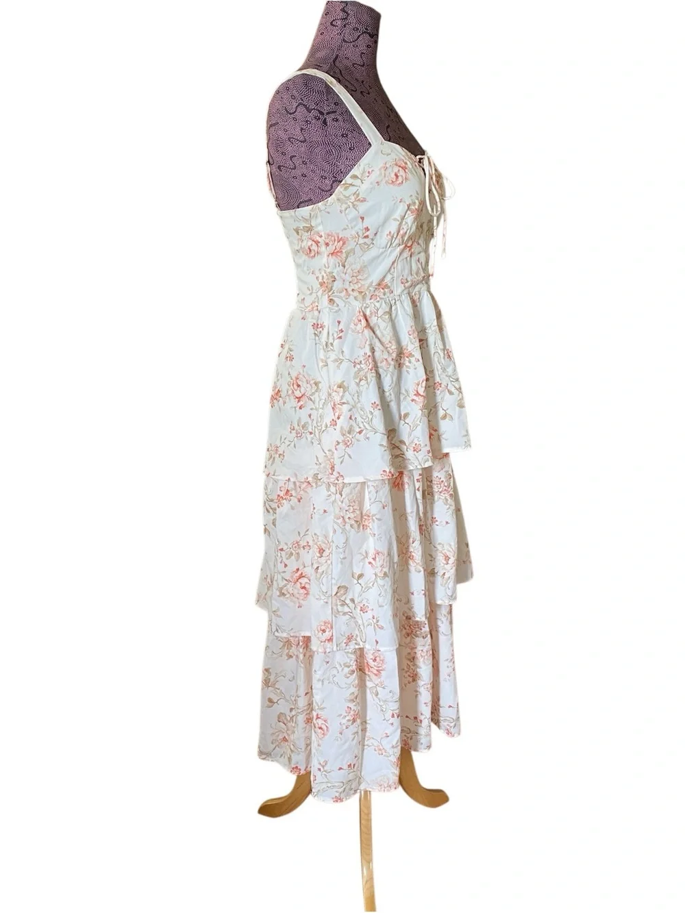 Scarlet Darkness Floral Milkmaid Tier Dress
